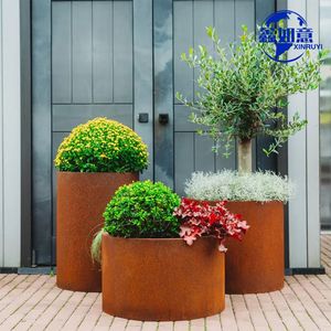 Large Outdoor Tree Metal Planter Garden Pots Big Corten Steel Flower Pot