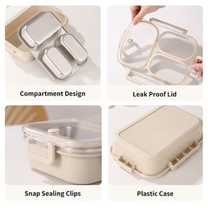 Portable BPA-Free Durable Stainless Steel Bento Box Food Container Lunch Box