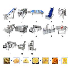 Industrial Automatic Continuous Crisping Line for Potato Chips Frozen French Fries Production Line
