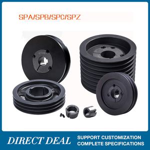 Spz SPA Spb Spc Pulley Industrial Synchronous Belt Aluminum Timing V Tensioner Drum Drive Idler Conveyor Head Tail Bend European Standard Taper Hole Belt Pulley