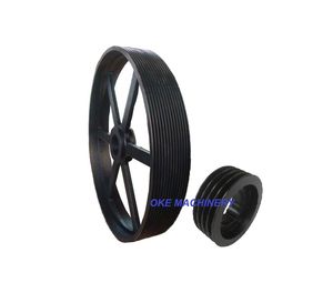 Heavy-Duty Cast Iron V-Belt Pulley System with Taper Lock Design