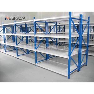 Widely Used Assembled Iron Longspan Light Duty Shelving Industrial Metal Steel Warehouse Supermarket Boltless Storage Racking for Book Food Display Kitchen
