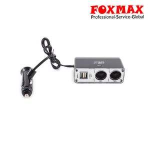 Dual USB Car Charger with 2-Socket Lighter Adapter for Fast Charging