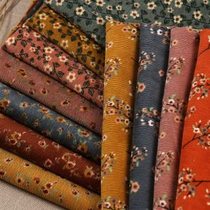 Wholesale Custom Small Floral Digital Printed Polyester Nylon Corduroy Fabric for Dress