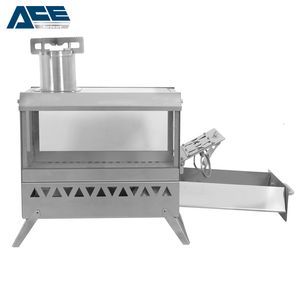 Portable Lightweight Stainless Steel Wood Burning Camping Stove Folding Design for Outdoor