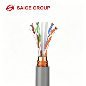 FCC Verified Grounded Metal Foil Low Smoke Zero Halogen Durable CAT6 Twisted Pair Cable for Shopping Mall CCTV IP Camera Link