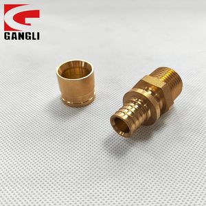 Male Straight Connector Brass Water Supply Plumbing Fitting Pex Pipe Sliding Fitting