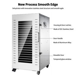 Electric Meat Dryer 50kg Stainless Steel Dryer Machine 22 Trays Food Dehydrator
