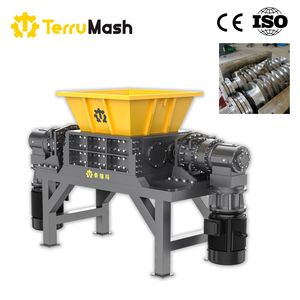 Industrial Plastic Recycling Machinery & Heavy-Duty Double Shaft Shredder for Plastic Waste Tire Robust Cable PP PE HDPE LDPE
