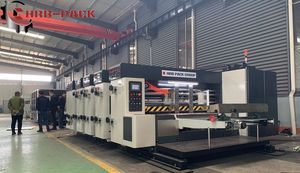 Hrb-Corrugated Carton Lead Edge 4 Color Ink Flexo Printer Slotter Die Cutter Machine