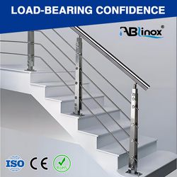OEM Custom Stainless Steel Glass Railing Stair Handrail Balustrade Post for Residential Stair/Balcony/Corridor Safety Support
