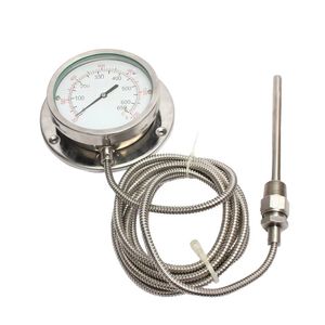 Industrial Stainless Steel Temperature Gauge Gas Filled Reading Dial Capillary Thermometer