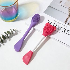 Silicone Facial Cleansing Brush 2 in 1, Face Mask Brush & Face Scrubber, for Makeup