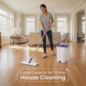 Flat Mop with Bucket for Floor Cleaning Durable Easy Operation Reusable