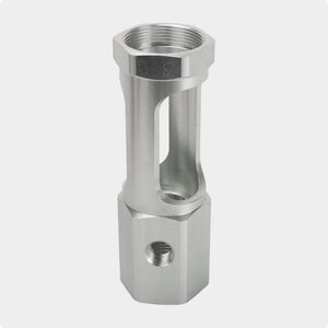 CNC Turning & Milling Composite Machined Aluminum Output Connector Custom Machined Valve Fitting