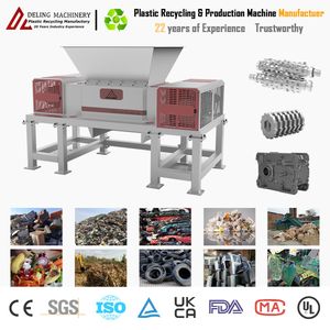 High Efficiency Dl-1000 Double Shaft Shredder for Shredding Rigid Wood Plastic Buckets Barrel Tray Pallet Timber Branch Biomass Waste Crushing Recycling Machine