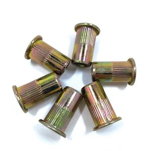 1/4-20 Carbon Steel Round Body with Knurled Insert Rivet Nut