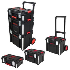 Portable Waterproof PA6 Handle Portable Trolley Tool Garage Box for Contractors