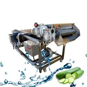 Fruit Vegetable Cucumber Bubble Washing Drying Machine Production Line
