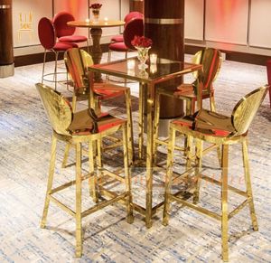 New Sale Hotel Bar Furniture Gold Stainless Steel Cocktail Bar Chair Bar Stool
