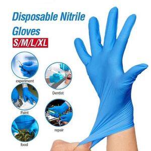 Anti-Scratch Disposable Wear Work Industrial Resistant Latex Examination Protective Food Durable Garden Safety Powder Free Black Nitrile Gloves