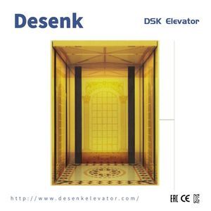 Gold Etched Lift Cabin Passenger Lift Commercial Lift with Best Quality