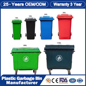 Outside Cheap High Quality 1100L 660L Large Garbage Waste Container Dustbin Plastic HDPE Trash Bin with Wheels for Sale