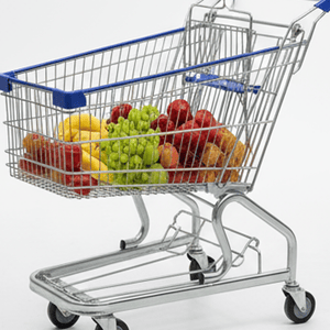 High Quality Customized Grocery Supermarket Hand Metal Trolley Rolling Shopping Cart