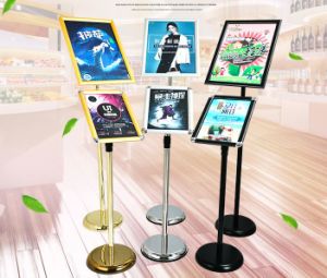 A3 Poster Stand Pedestal Sign Holder with Height Adjustable with Steel Base Floor Stand Telescopic Pole