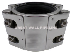 Heavy-Duty Double-Section Stainless Steel Pipe Coupling for All Applications