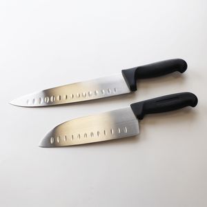 Professional 8 Inch High Carbon Stainless Steel Santoku Knife with Granton Edge