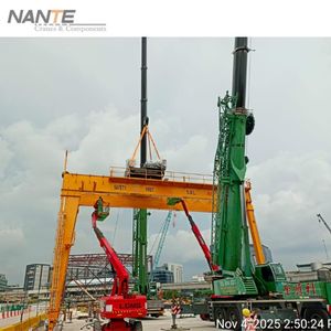 Motorized Travelling 40 Ton Double Girder Gantry Crane with Operator Cabin