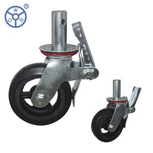 Heavy Duty Cast Iron Core Rubber Scaffolding Caster with Brake