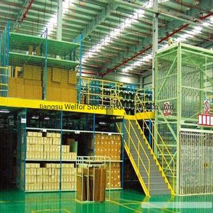 Industrial Warehouse Storage with Heavy-Duty Multi-Level Shelving Solutions Here