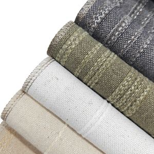 Modern Blend White Cotton Solid Color Ready Made Plain Linen Curtain Fabric