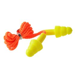 Work Corded Reusable Waterproof Noise Cancelling Protecting Silicone Ear Plug PVC or Cotton Line