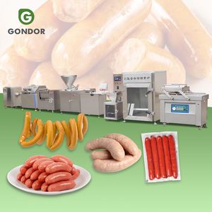 Industrial German Plastic Machine Mortadella Stuffer Production Price Hot Dog Make Meat Fill Process Sausage Casing Line