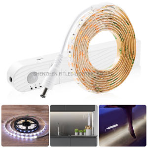USB Charge/Battery PIR Motion Sensor LED Strip Light for Kitchen Cabinet/Closet/Wardrobe/ Shelf/Bed