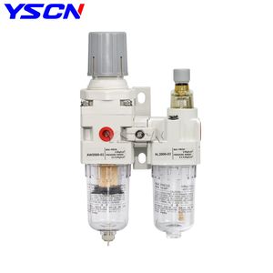AC2010-02 Frl Unit Pneumatic Regulator Air Filter White Color Air Source Treatment with Brass Filter and Pressure Gauge