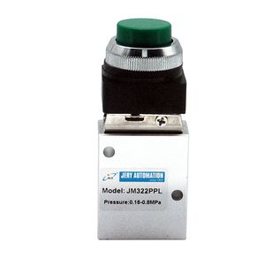 High Quality Jm322ppl Pneumatic Manual Control Valve Stainless Steel G1/4 Thread Raised Head Mechanical Pneumatic Valve