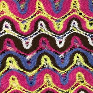 Popular Dye Yarn 100% Polyester Jacquard Knitted Lace Fabric for Dresses