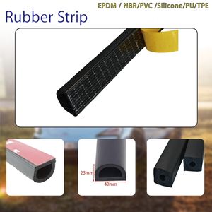 EPDM Rubber D Shape Rolling Door Self-Adhesive Sealing Protection Strip