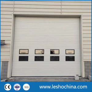 Electrical Motorized Vertical PU Insulated Industry Rolling Shutter Exterior Industrial Sectional Garage Roll up Automatic Sliding Doors with Vision Window