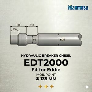 Manmosu Heavy Duty Wedge Chisel for Edt2000 Rock Hammer