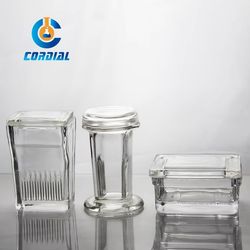 Cordial Lab 5/9/10/20/30PCS Glass Staining Jar with Glass Cover for Lab Test
