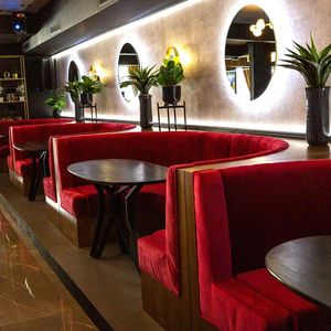 Coffee Shop Bar Restaurant Round Sectional Sofa Booth (FOH-RT4)