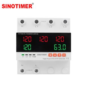 Sinotimer Stvp-935s-63A Triple Power ATS 5-Digit Display 120V 63A for Public, Inverter & Generator Power