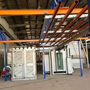 Jinhai Semi-Auto Powder Coating Line Overhead Conveyor System Double Station Spray Booth and Powder Curing Oven