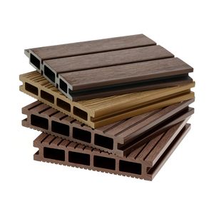 Outdoor Wood Plastic Composite Decking Grooved Surface Hollow WPC Deck Outside Flooring