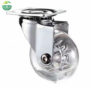 2/2.5/3 Inch Transparent PU Office Chair Caster Wheels Universal Furniture Casters